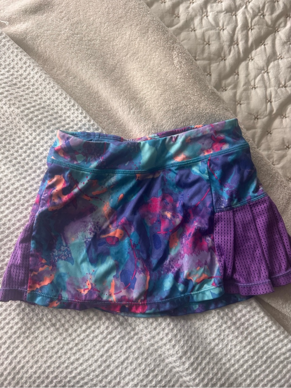 Champion Multicolor Purple & Teal Abstract Skater Skirt